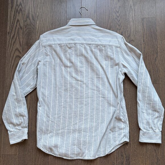 Club Monaco White Striped Casual Button Down Shirt - Picture 6 of 6